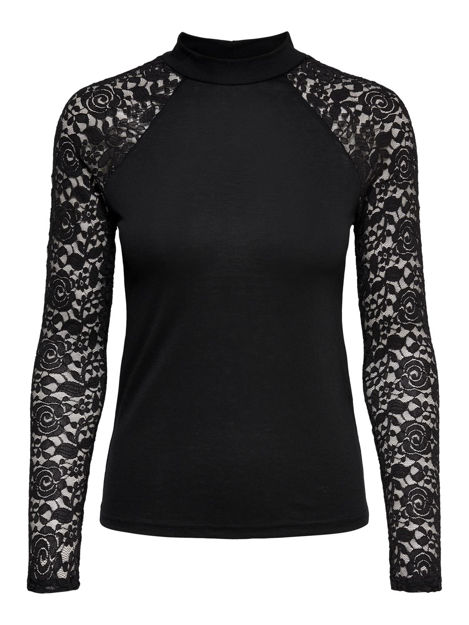 JDYKIM TREATS L/S HIGHNECK LACE TOP JRS