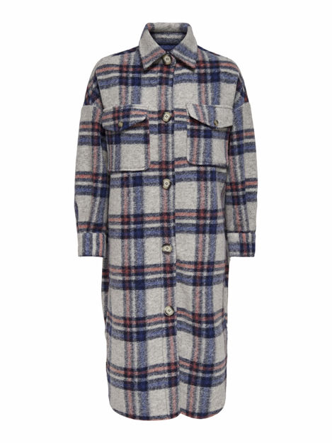ONLLOU-LOU L/S CHECK LONG SHACKET PNT