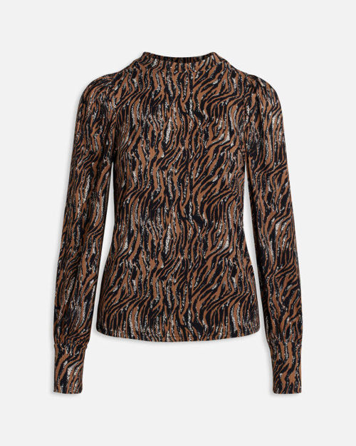 BLUSE I ZEBRA MØNSTER