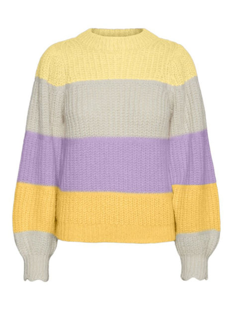 VMNEWWINE LS O-NECK BLOCK BLOUSE
