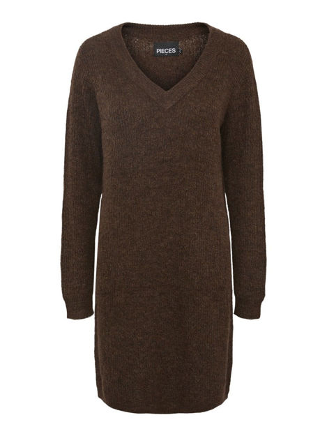 PCELLEN LS V-NECK KNIT DRESS NOOS