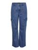 PCALLY MW STRAIGHT CARGO DENIM PANTS