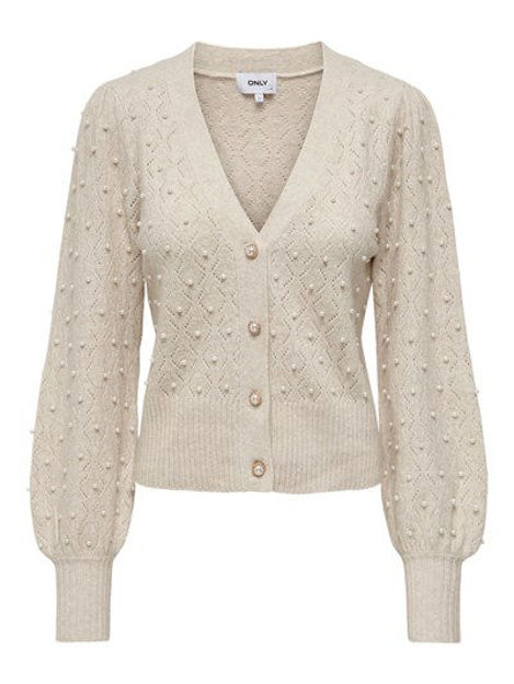 ONLLIA LS LIFE PEARL V - NECK CARDIGAN KN