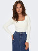 ONLEA L/S 2 WAY DEEP NECK TOP JRS NOOS